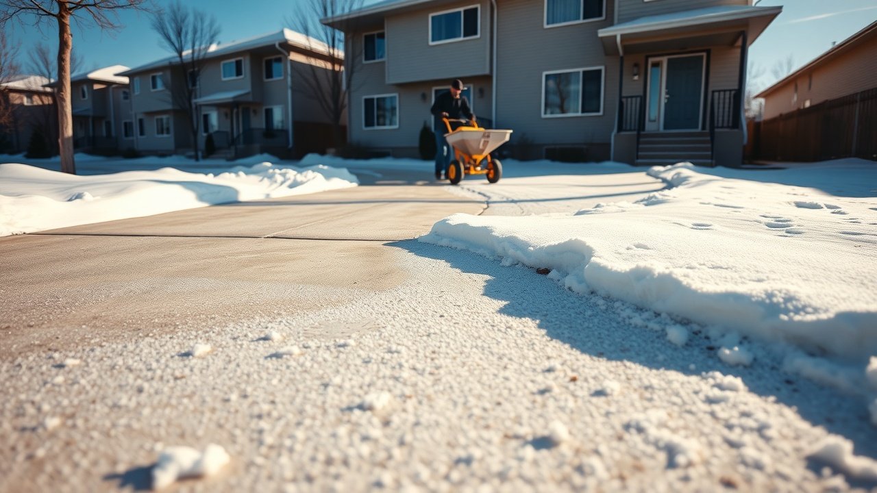 Winter Property Maintenance a man cleaning the snow